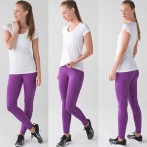 Lululemon heathered violet fleece lined leggings